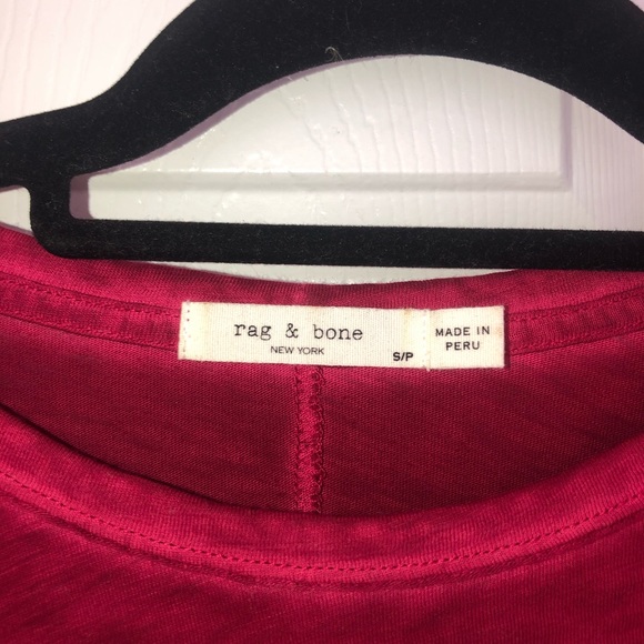 Raspberry Rag n Bone basic T-Shirt - Picture 3 of 4